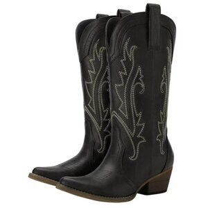 New RONILURN sz 10 Women Black Cowgirl Boots
